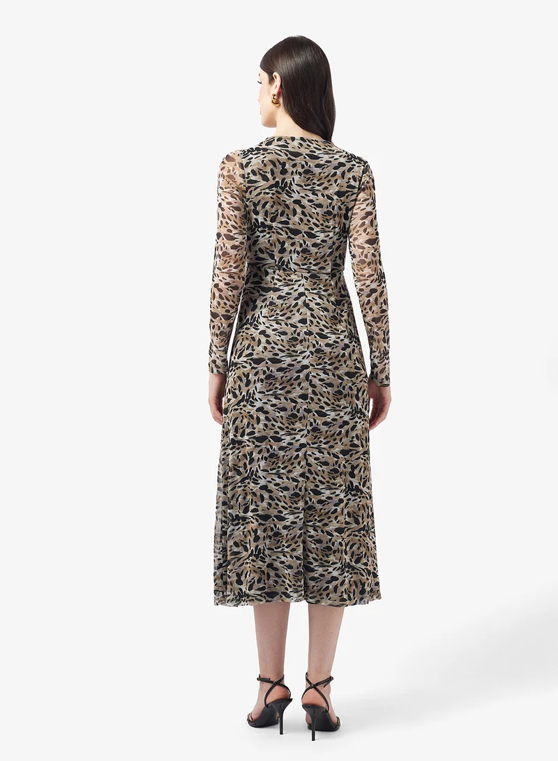 Little Mistress Casual Mesh Midi Dress